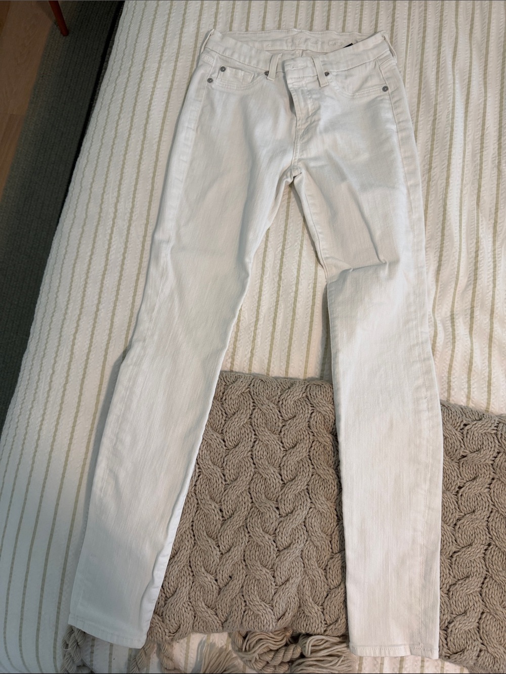 7 For All Mankind White Skinny Jeans